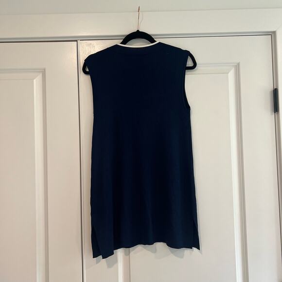 Lauren‎ Ralph Lauren Sleeveless V Neck Sweater Dark Navy Preppy Nautical Size M - Picture 5 of 8